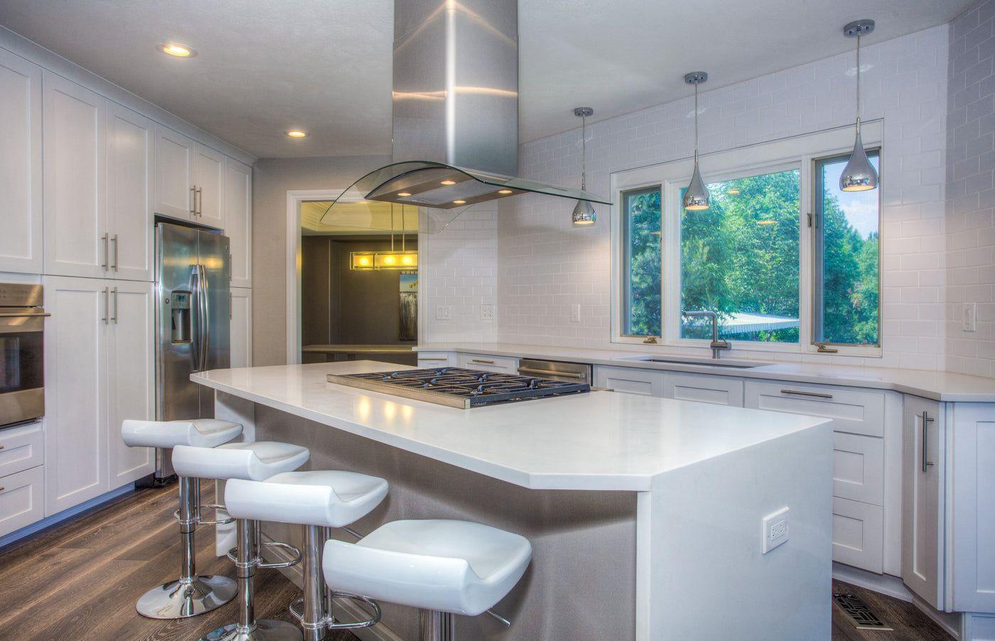 Kitchen in a new condo after a final clean