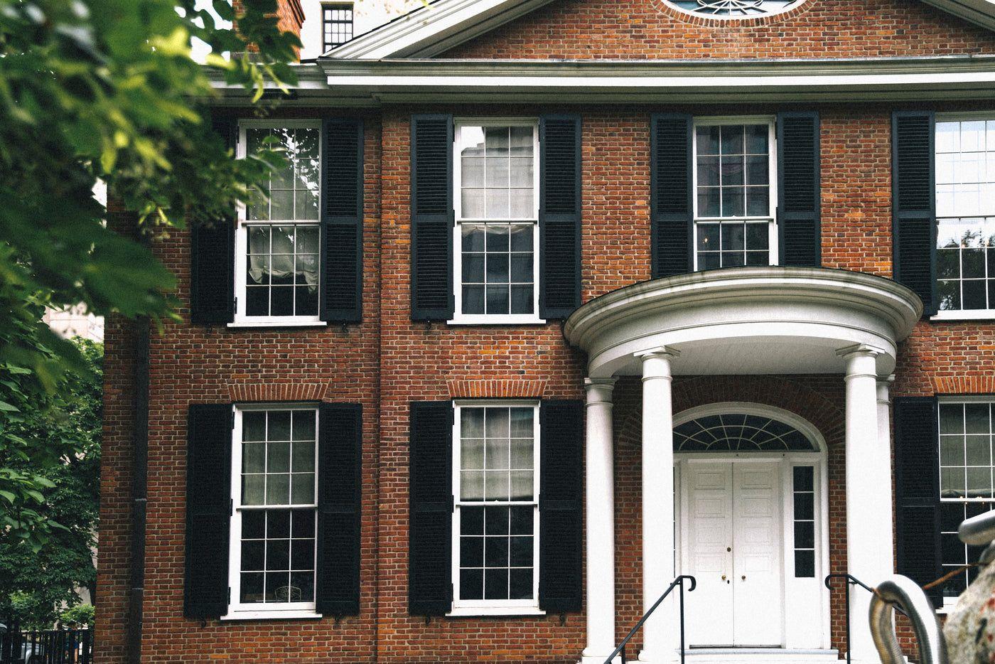 Detached brick home after construction work
